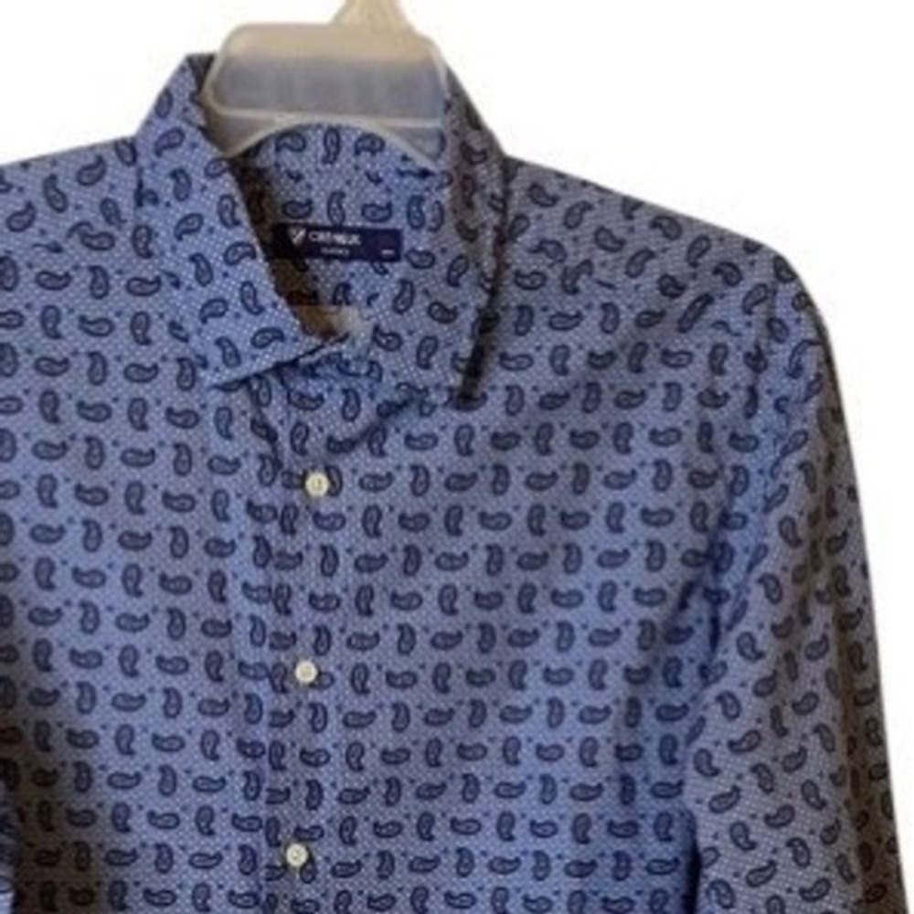 Cremieux Classics Mens XXL Blue Paisley Long Sleeve Button Down Shirt